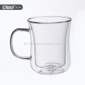 Caneca de vidro de café com isolamento térmico e frio